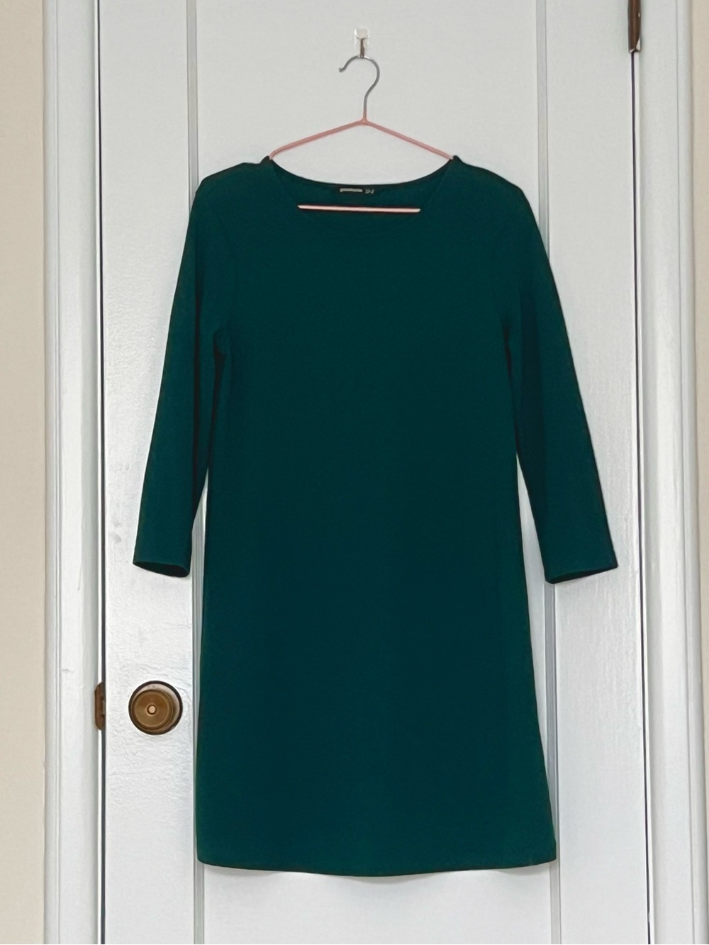 stradivarius Emerald Green Midi Shift Dress